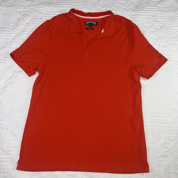 VILEBREQUIN Polo Shirt Men’s Size L Orange Short Sleeve Logo Preppy Athletic - Picture 1 of 16